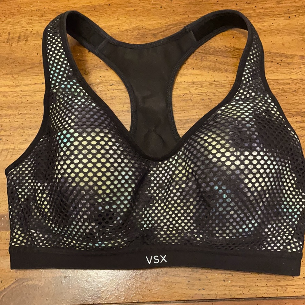 Victoria’s Secret VSX 34D sports bra mesh overlay